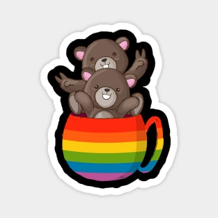 Bear Rainbow Flag Bears Cup Gay Pride graphic Magnet