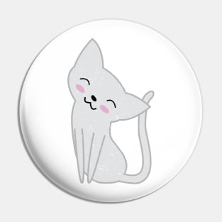 Cute White Cat Pin