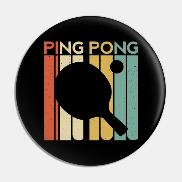 Retro Ping Pong Legend Table Tennis Champion Winner Vintage Paddle Pin by Shirtsurf