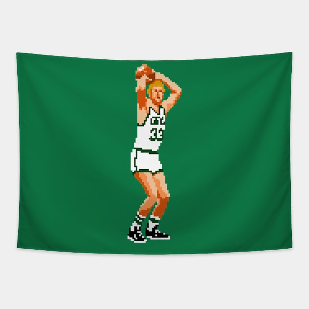 Larry Bird Pixel Shot Tapestry by qiangdade