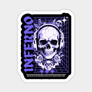 Inferno skull , streetwear skull ,Design Magnet