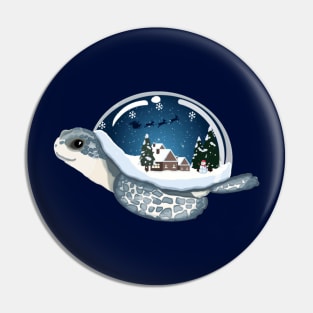 Turtle Snow Globe Pin