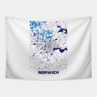 Norwich - United Kingdom MilkTea City Map Tapestry