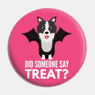 Border Collie Halloween Trick or Treat Pin