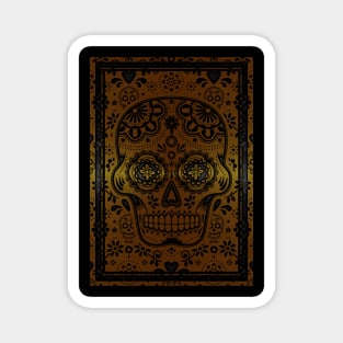 Gold sugar skull Magnet