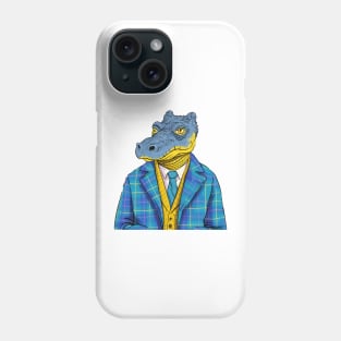 Cartoon crocodile in formal  suit Phone Case