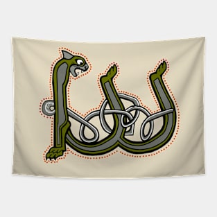 Celtic Cat Letter W Tapestry