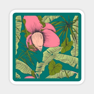 Seamless tropical pattern with banana palms Magnet