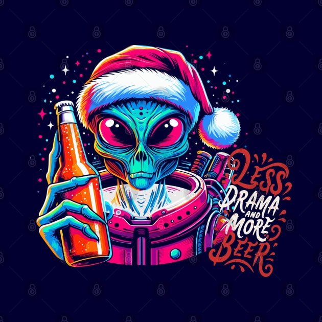 Galactic Santa Alien Toasting Holiday Cheers by WEARWORLD