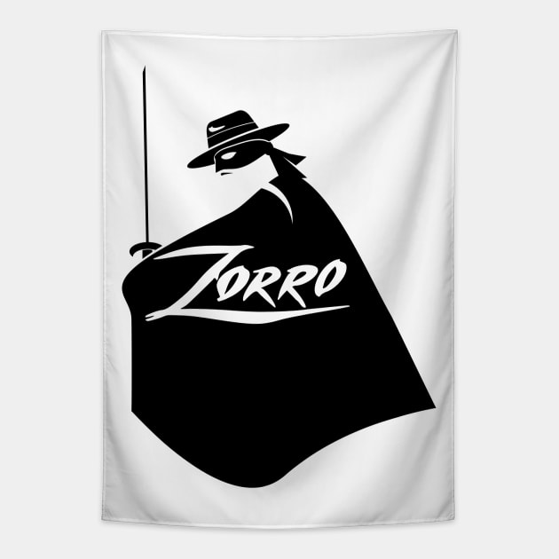 Zorro Black and white Tapestry by LICENSEDLEGIT