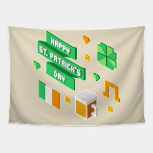 St. Patrick's Day Gamer Pixelated Tapestry