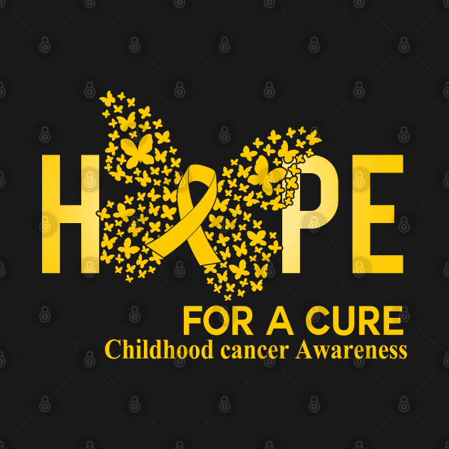 Hope For A Cure Butterfly Gift Childhood cancer 2 by HomerNewbergereq