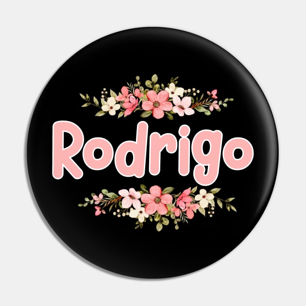 Flower Border Rodrigo Name Label Flower Border Rodrigo Name Label Pin Teepublic