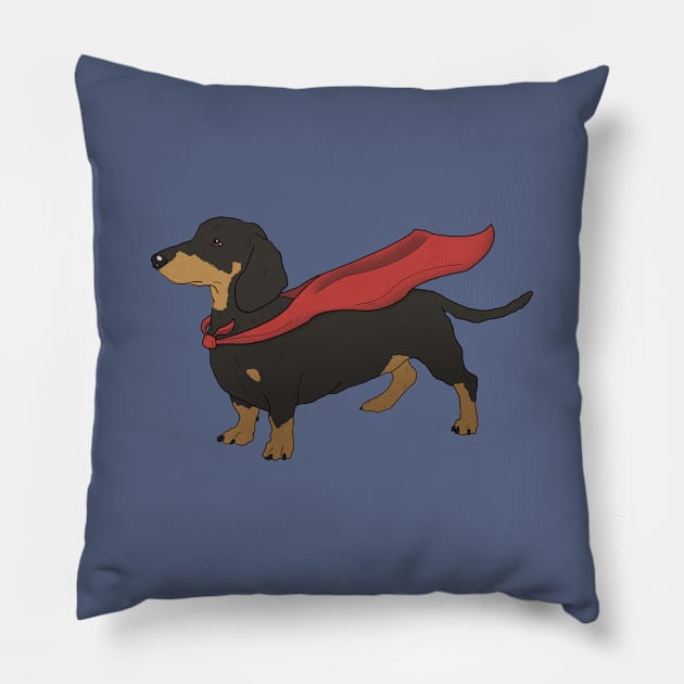 Super Dachshund Pillow by RAADesigns