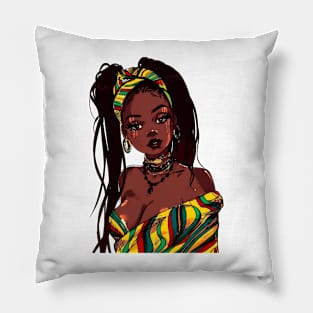 African Black Woman Ghana Roots Pillow