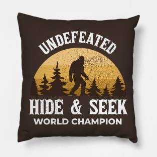 Big Foot Retro Original Undefeated Hide And Seek World Champion Pillow