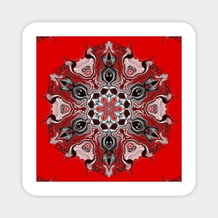 Kaleidoscope red flower Magnet