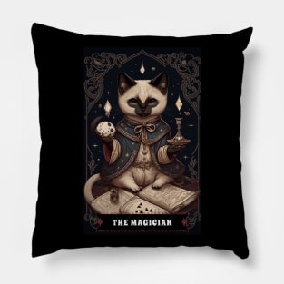 Siamese Cat The Magician Tarot Card Pillow