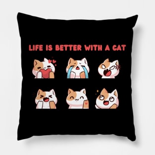 Life Is Better With A Cat Pillow