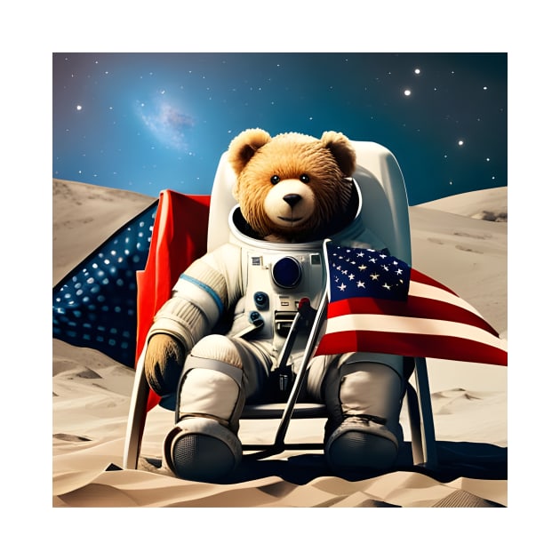 Teddy in a Space suit on the Moon by Colin-Bentham