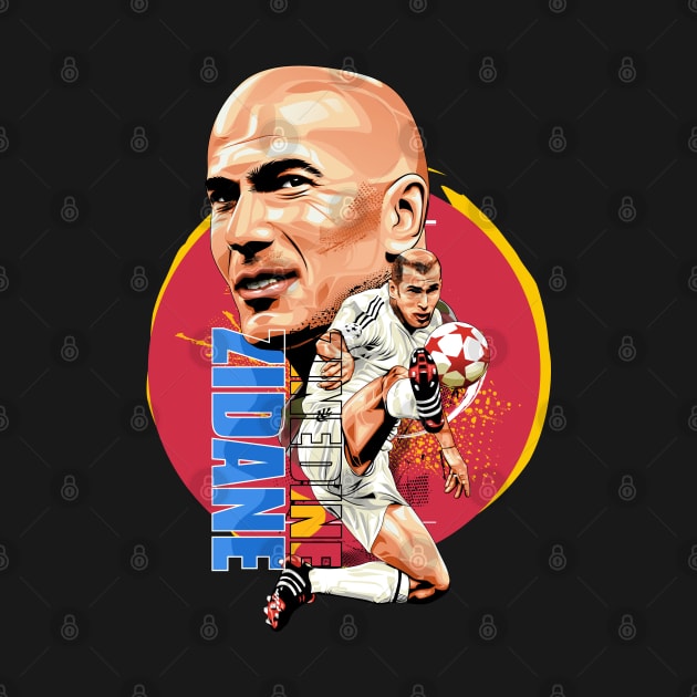 Zinedine Zidane - A Portrait of Grace by Futbol Art