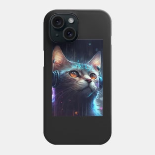 Sparkling Lofi Cyberpunk Cat Phone Case