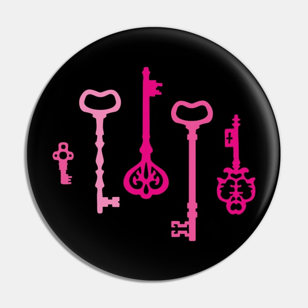 Pink Secret Keys Pin by XOOXOO