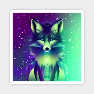 Beautiful purple and green fox Magnet