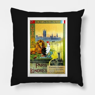 Paris a Londres,Chemin de Fer du Nord Pillow