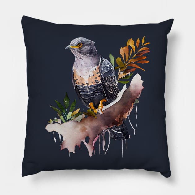 Cuckoo Bird On A Tree 3.0 Pillow by CreativeDesignsx