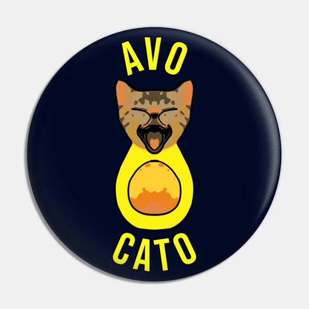 Funny Cat Avocado Pin by ardp13