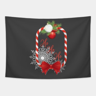 Candy Cane Ho Ho Ho Frame Tapestry