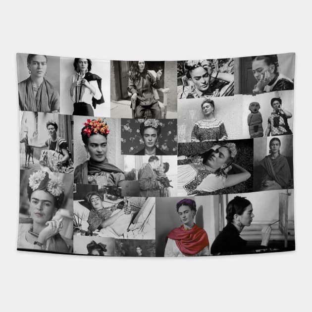 Frida Kahlo Collage Tapestry by valentinahramov