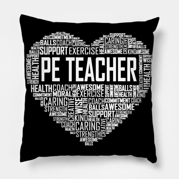 PE Physical Education Teacher P.E.Appreciation Gift Coach Pillow by Alita Dehan