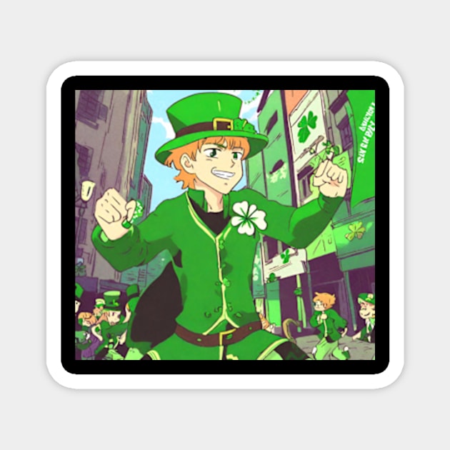 st patricks day anime style Magnet by badrhijri