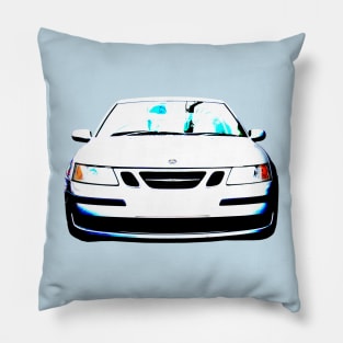 Saab 9-3 1st generation classic car high contrast Pillow