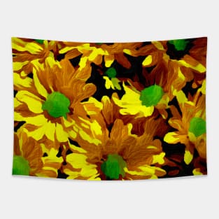 Yellow abstract flowers Tapestry