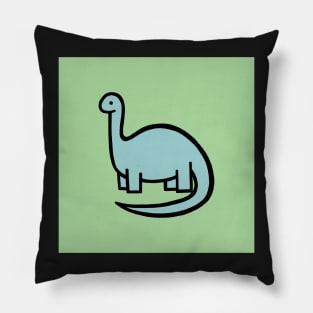 Blue Dinosaur on Green Pillow