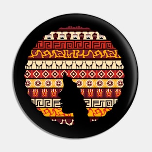 Afro Hair Woman with African Pattern, Black History Pin