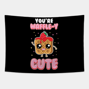 Cute You're Waffle-y Awfully Punny Breakfast Pun Tapestry