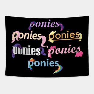 Ponies Typography - Mane 6 Tapestry