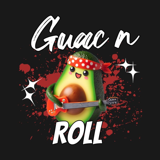 Guac n´ roll avocado playing guitar by Ingridpd