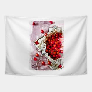 Juicy Red Cherries In A Bag - For Fruit Lovers. Tapestry