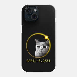 Cat Wearing Solar Eclipse Glasses Phone Case