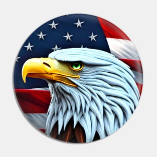 American Patriotic American Bald Eagle Pin