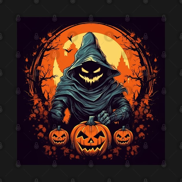 scary witch with pumpkins by Maverick Media