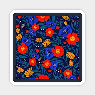 Colorful tropical floral pattern Magnet