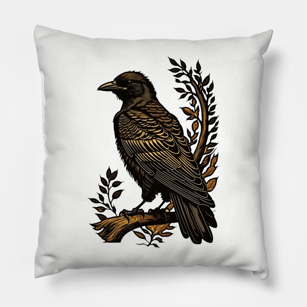 Bird Perched Pillow by DeathAnarchy