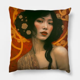 Art Deco Style Woman Pillow