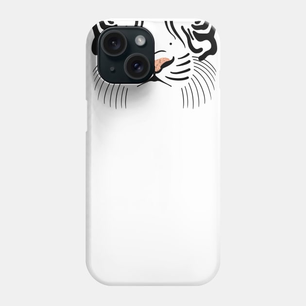 White Tiger face Phone Case by cariespositodesign